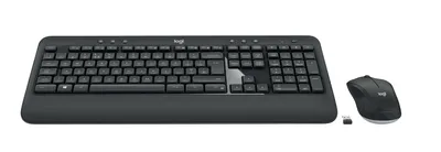 Produktbild von Logitech 920-008683, Kabellos, RF Wireless, Membran Key Switch, QWERTY, Schwarz, Maus enthalten