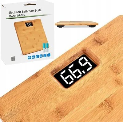 Immagine prodotto di Bilancia Pesapersone Digitale LED Bambù 180 kg Elettronica Display LCD Misurazione Precisa Design Moderno Bagno
