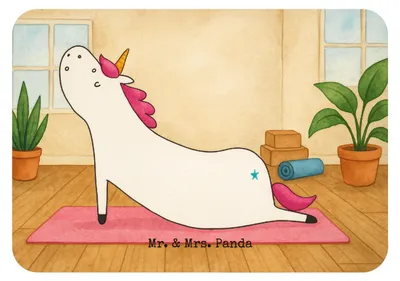 Produktbild von Mr. & Mrs. Panda magnet Einhorn Yoga Design - Weiß - Geschenk, haftmagnet, Kühlschrankmagnet, Sport, Namaste, Yogamatte, Notizhalter, Lustig, whiteboardmagnet, Unicorn