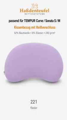 Produktbild von Kissenbezug passend für TEMPUR Curve & Sonata S/M – 61 × 40 cm, KI-generiertes Bild