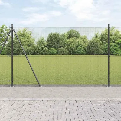 Produktbild von Maison Exclusive - Geschweißter Drahtzaun mit Betonfundament 10 x 1,6 m Grau Netz