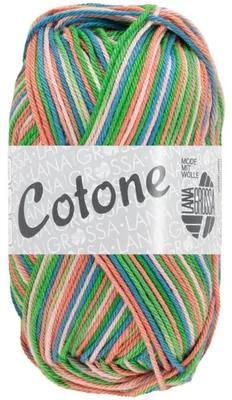 Zdjęcie produktu dla Lana Grossa - Cotone Print 0361 stary różowy erika turkusowy niebieski zielony