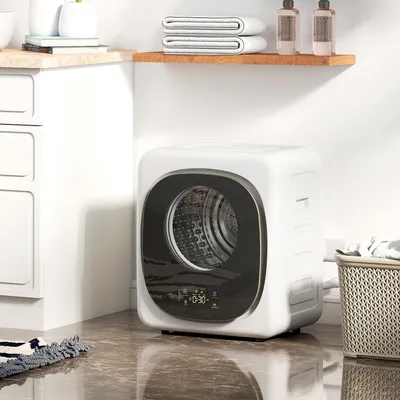 Produktbild von 4 kg Wäschetrockner, kompaktes Design, 5 Modi, Timer, Weiß+Schwarz
