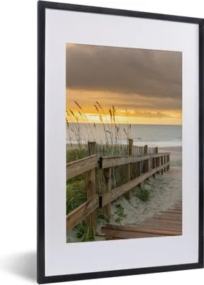 Produktbild von MuchoWow® Gerahmtes Poster Strand - Meer - Düne - Weg 40x60 cm - Poster mit Schwarzem Bilderrahmen Wandposter Rahmen Foto Bilder - Poster in Rahmen