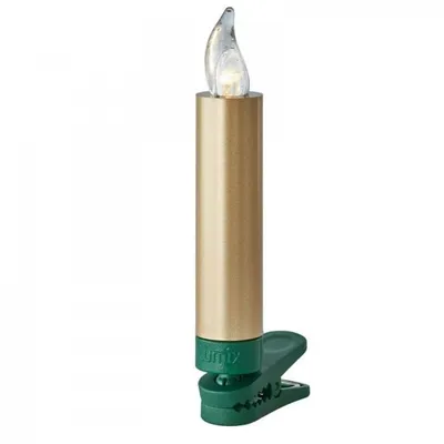 Produktbild von 6er-Set kabellose LED Weihnachtsbaumkerzen Erweiterungs-Set Krinner Lumix Superlight Mini Metallic gold Lichterfarbe warmweiß inkl. Timerfunktion und Batterie