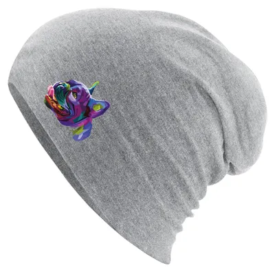 Produktbild von Huuraa Beanie Mops Colorful Heather Grey One Size Baumwolle und Elasthan Mütze Geschenkidee