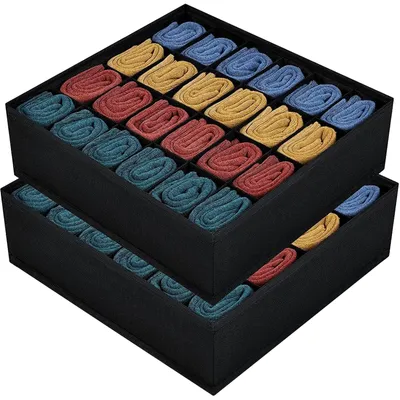 Aufbewahrungsboxen Set 2er-Pack, 30x30x9 cm, Schwarz