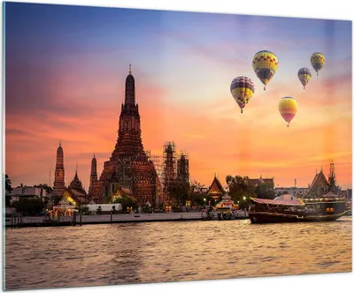 Produktbild von Bilder auf glas - Tempel Asien - 100x70cm - Glasbilder - Wandbilder - Kunstdruck - zum Aufhängen bereit - Wanddekoration aus Glas - Glas Bilder - Wandbild auf Glas - Einteilig - GAA100x70-3437