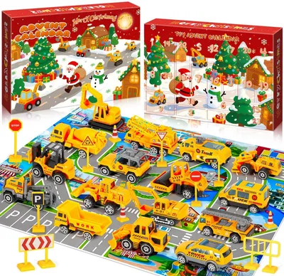Produktbild von Adventskalender 2026 Auto Kinder 24 Tage Weihnachten Adventskalender Auto Baustelle Spielzeug ab 3-6 Kleine Weihnachtsgeschenke Für Jungen Mädchen