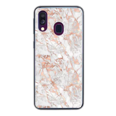 Produktbild von MuchoWow® Handyhülle Schutzhülle Hülle für Samsung Galaxy A40 Marmor - Roségold - Luxus - Muster Silikon Softcase Handy Hülle - Handy-Tasche