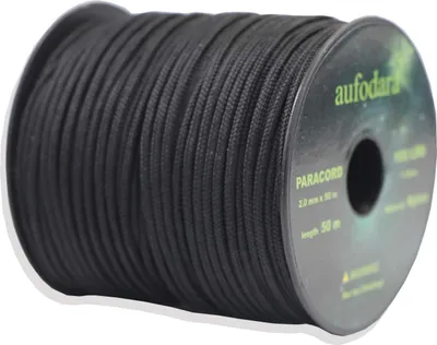 Produktbild von Paracord-Koorden aus Nylon 2 mm, 1 Kernstrang, schwarz, 50 Meter