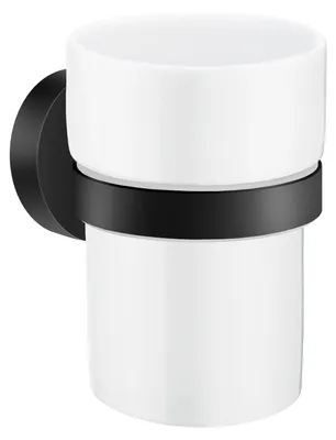Produktbild von Smedbo HOME - Zahnputzbecherhalter, Schwarz/Porzellan HB343P