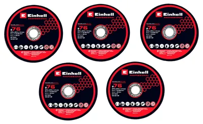 Produktbild von Einhell Winkelschleifer-Zubehör 5tlg. 76mm Trennscheiben Set  (4440471)