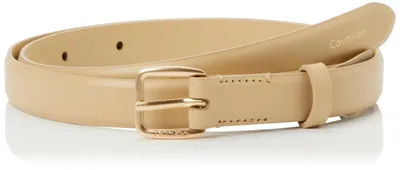 Imagen del producto de Cinturón para mujer Calvin Klein, modelo Essential Buckle, de 2,0 cm de ancho, hecho de cuero, color beige (beige neutro)