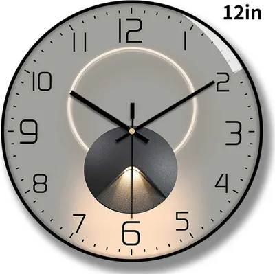 Produktbild von Wanduhr 12 Zoll, Leise Quarzuhr, Metallzeiger, Moderne Wanddekoration, Wohnzimmer
