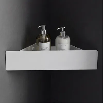 Produktbild von Mai & Mai Duschablage zum Bohren oder Kleben, Duschregal Badablage Ecke, Badezimmerablage zur Wandmontage für Bad und Küche, Sandweiß Reglo-07