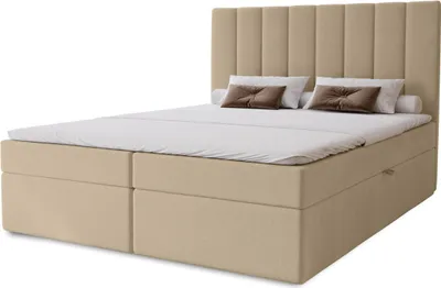 Obrázok produktu pre Hotelová manželská posteľ 180x200 GRETNA - krémová + topper