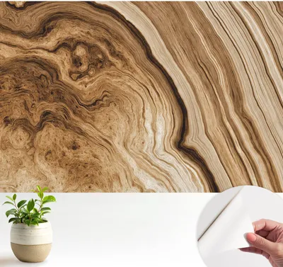 Produktbild von Fototapete selbstklebend - 104x70 cm - Tapete - Wandtapete - Wandbilder - Klebefolie - Dekofolie - Tapete Folie - Wand - Dekoration - Wohnzimmer - Holzmaserung