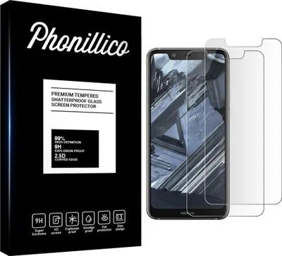 Immagine prodotto di Vetro temperato per NOKIA 5.1 PLUS [2 pezzi] Pellicola protettiva dello schermo Antigraffio Vetro Resistente Phonillico®