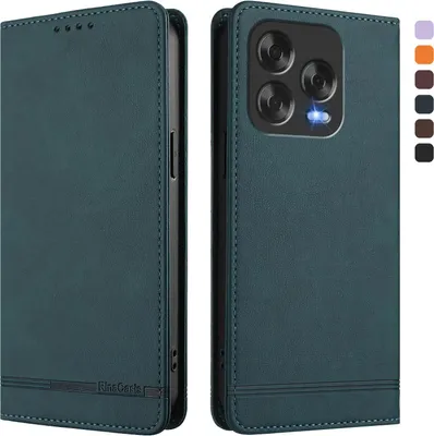 Image de Etui pour ZTE Blade V70 Vita/Blade V70 Design, étui rétro en cuirPolyuréthaneavec support et fentes pour cartes de crédit Vert