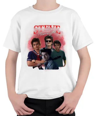 Obrázok produktu pre Steve Harrington Stranger Series Fan Gift Babysitter Hawkins Uni detské tričko, biele, 140