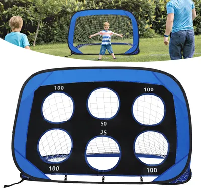 Produktbild von Jayseuw Fußballtor 4-in-1 mit Torwand für Kinder Pop-Up Fußballtor Faltbar inkl Tragetasche & Bodennägel 120x80x80cm (2 St.)