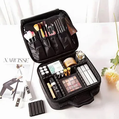 Produktbild von Kulturbeutel, Kulturbeutel, Kosmetiktasche, Kosmetiktasche, Schminktasche, Make-up-Tasche, Reisetasche, mit Fächern, für Damen & Herren