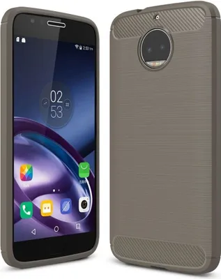 Produktbild von Motorola Moto G5S Plus TPU Case Carbon Fiber Optik Brushed Schutz Hülle Grau