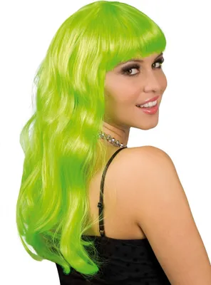 Produktbild von Lange Haare grün - Kostüm Perücke für Fasching