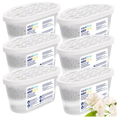 Image de 6 déshumidificateurs de 400 ml – Absorbeurs d'humidité pour la cuisine, la salle de bain, la voiture et le salon – Jasmin