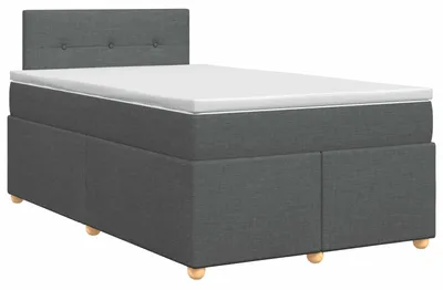 Obrázek produktu pro vidaXL Skříňová postel s matrací tmavě šedá 120 x 190 cm látka