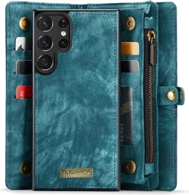 Produktbild von Samsung Galaxy S23 Ultra Hülle - CaseMe 008 2-in-1 Klapphülle & Back Cover mit Brieftasche - Blau