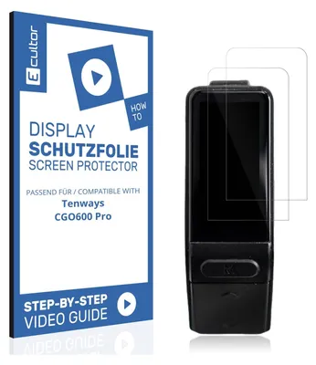 A product packaging and the screen protector applied to a device.
