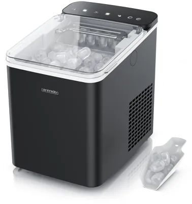 Produktbild von Arendo Eiswürfelmaschine, Eiswürfelbereiter, Ice Maker, max. 12kg Eiswürfe pro Tag, 1,1L Behälter, Automatische Abschaltung, Sichtfenster, Clean-Funktion, Warnfunktion