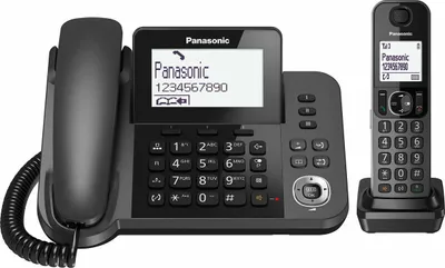 Produktbild von Panasonic KX-TGF310, DECT-Telefon, Freisprecheinrichtung, 100 Eintragungen, Anrufer-Identifikation, Schwarz