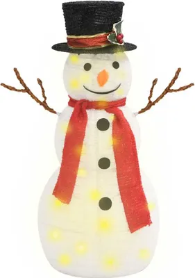 Produktbild von vidaXL LED-Schneemann Weihnachtsfigur Luxus-Stoff 60 cm
