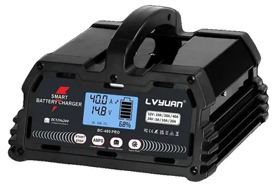 Obrázek produktu pro Nabíječka baterií, inteligentní, s duálními napětími, automatické nabíjení, 12V 5-40A, 24V 5-20A