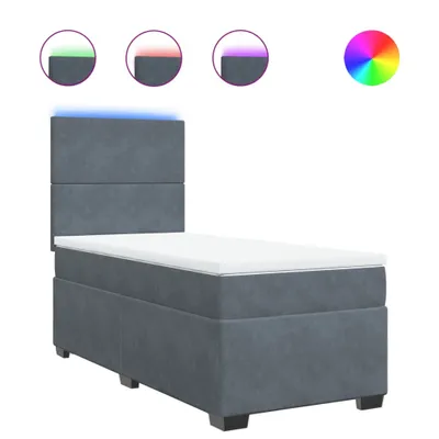 Produktbild von Boxspringbett mit Matratze Dunkelgrau 90x200 cm Samt
