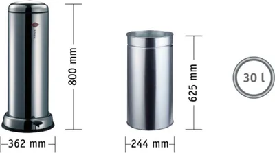 Produktbild von 2143013, 2143014, 2143015, 2143016, 2143017, 2143018, 2143019, 2143020, 2143021 Abfalleimer Big Baseboy Wesco