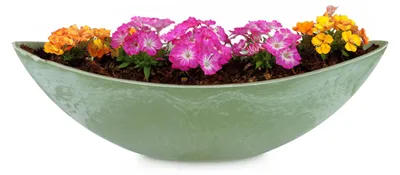Immagine prodotto di Fioriera ovale grande 55 cm per esterni Ciotola decorativa verde