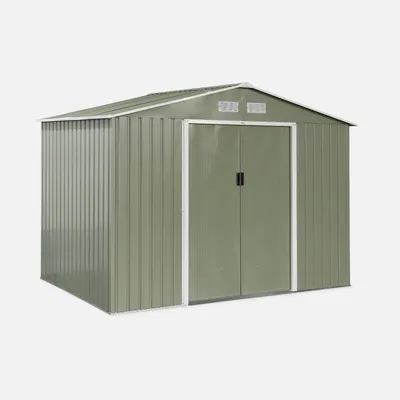 Immagine prodotto di Casetta da giardino in metallo con kit di ancoraggio, 5.9m², Verde e bianco