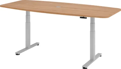 Produktbild von bümö Konferenztisch elektrisch XDSM22 - Gestell: Silber, Nachbildung: Nussbaum