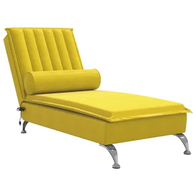 Produktbild von vidaXL Massage-Chaiselongue mit Nackenrolle Gelb Samt