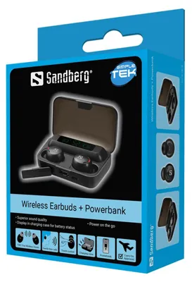 Immagine prodotto di Sandberg Cuffie Earbuds Con Powerbank Wireless Bluetooth Con Microfono Touch