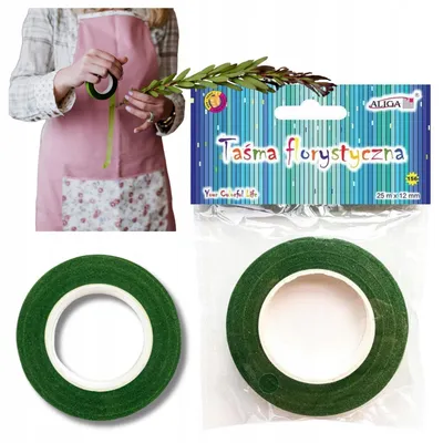 Produktbild von Aliga Floristenband Grün Maskierend 12mm x 25m