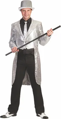 Frack silber 20er Jahre Kostüm für Herren Gr. 48-62 Revue Charleston Fasching Karneval Mottoparty Kostüm-Zubehör