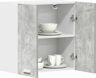 Produktbild von "2026 Promotion" Buffetschrank Küche, Küchenwandschrank, Betongrau 60x31x60 cm Holzwerkstoff - Mehrzweckschrank CC32231