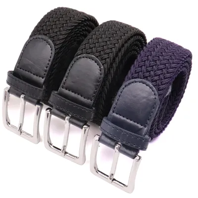 Produktbild von Elastischer Gürtel - Großer Gürtel - 3 Stück - schwarz und blau - 130 CM.