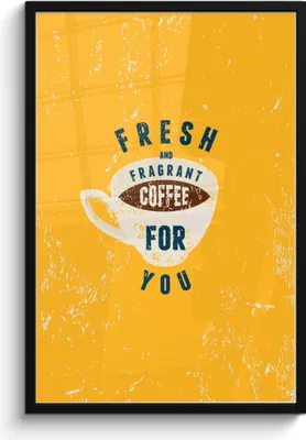 Produktbild von MuchoWow® MuchoWow® Gerahmtes Poster Kaffee - Sprichwörter - Frischer und duftender Kaffee für dich - Zitate 60x90 cm - Poster mit zchwarzem Bilderrahmen - Kunst