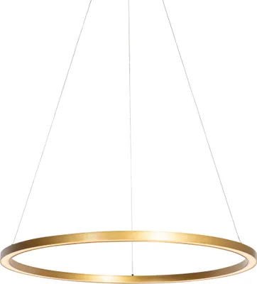 Produktbild von QAZQA Professional - Design Gold I Messingene Pendelleuchte I Pendellampe I Hängelampe I Pendellampe I Pendelleuchte I Lampe I Leuchte 80cm inkl. LED 3-stufig dimmbar - Girello I Wohnzimmer I Schlafzi